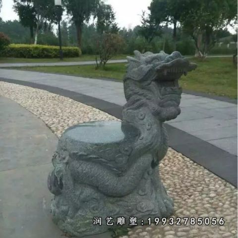 公园动物大理石龙雕塑