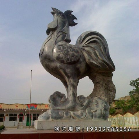 广场大理石鸡雕塑