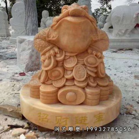 小区晚霞红金蟾雕塑
