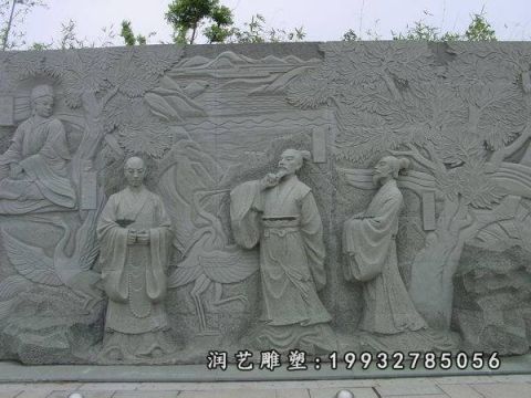 广场古代人物浮雕石雕