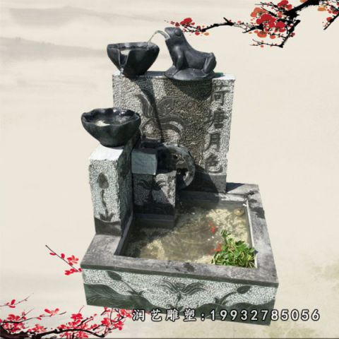 小区流水盆景观石雕