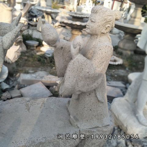 小区人物孔融让梨石雕