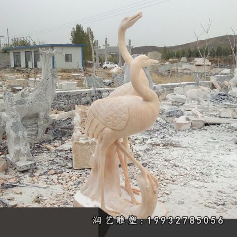 商业街动物仙鹤石雕