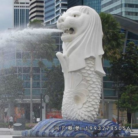 城市鱼尾狮石雕