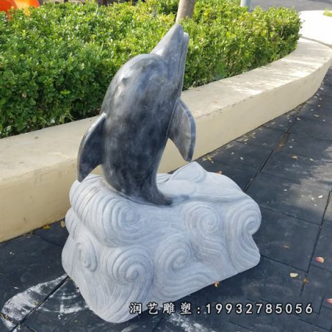 公园动物海豚石雕