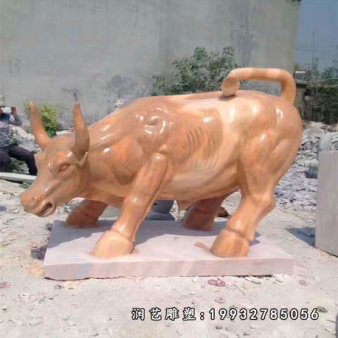 校园动物牛石雕