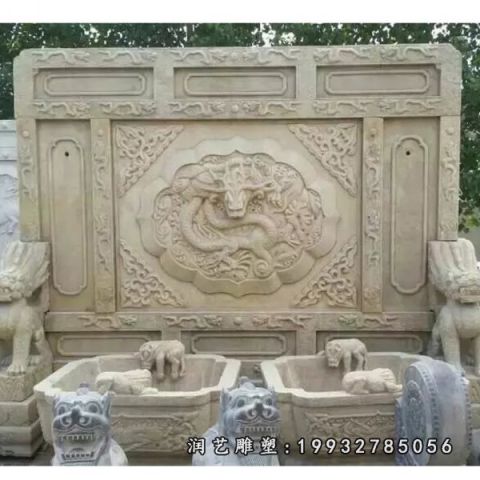 医院景观影壁石雕