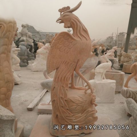 企业动物凤凰石雕