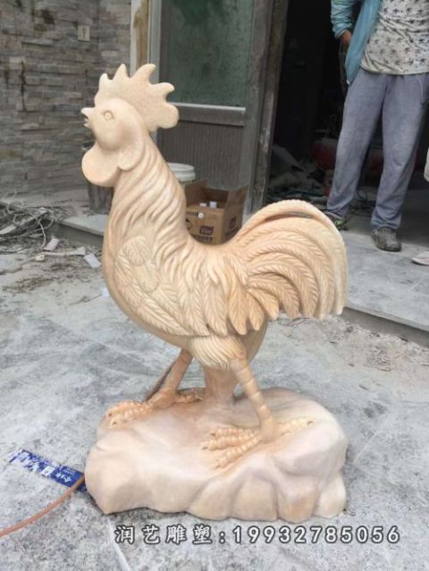 公寓动物鸡石雕
