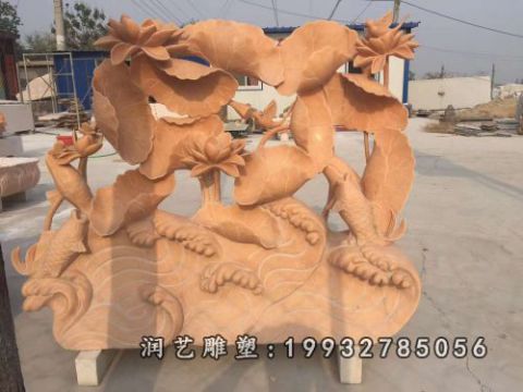公园景观荷花石雕