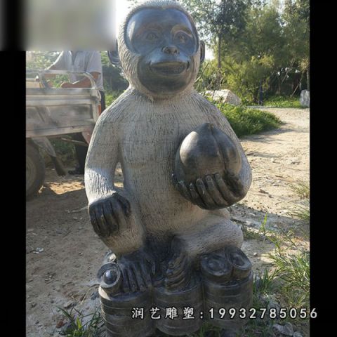 酒店动物猴子石雕