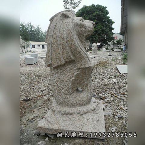 公园动物鱼尾狮石雕