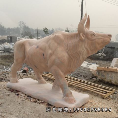 广场动物牛石雕