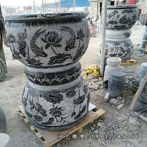 步行街景观鱼缸石雕