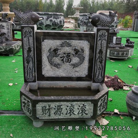 街道景观流水盆石雕