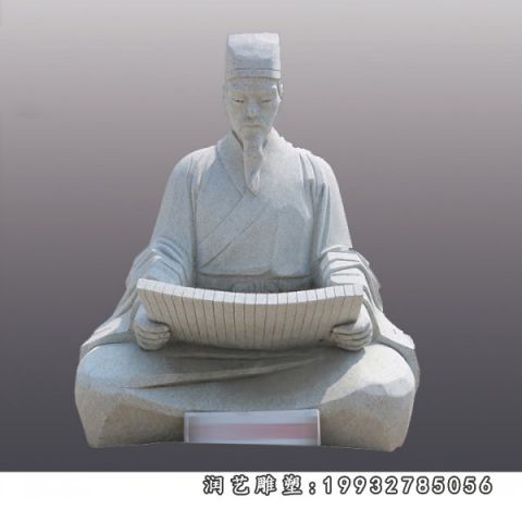 庭院李白石雕人物