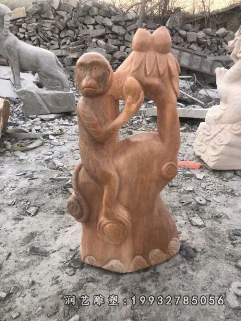 草坪动物猴子石雕