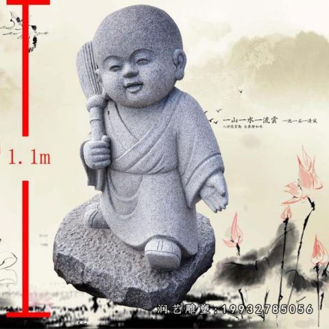 校园人物小和尚石雕