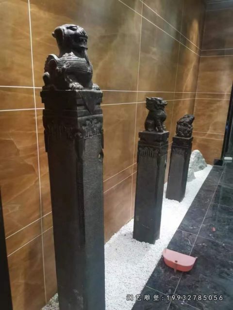 学校景观拴马桩石雕
