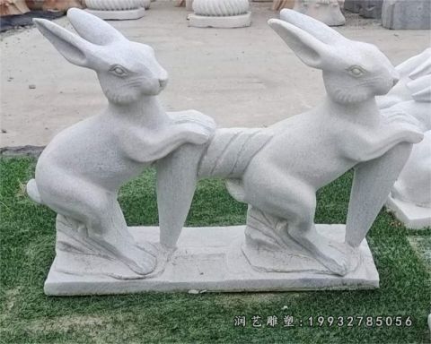 园林动物兔子石雕