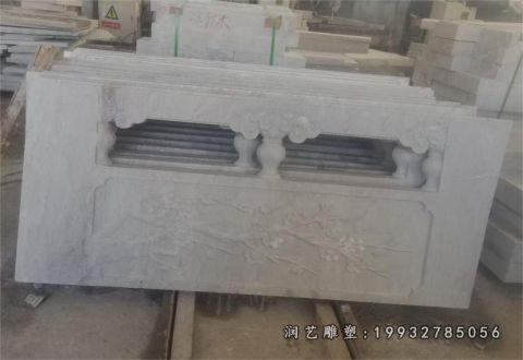 步行街景观栏板石雕