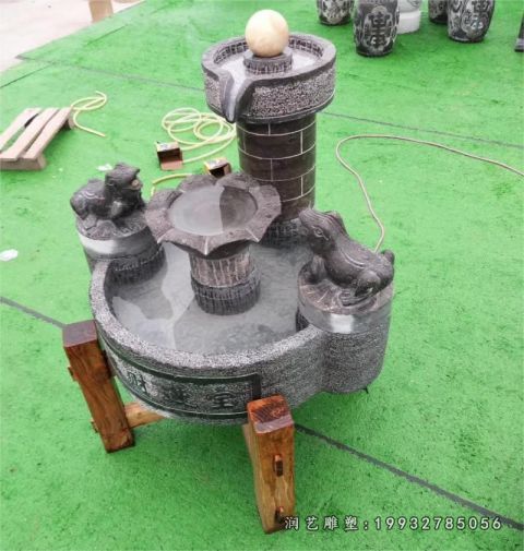 城市景观流水盆石雕