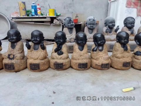 街道人物小和尚石雕