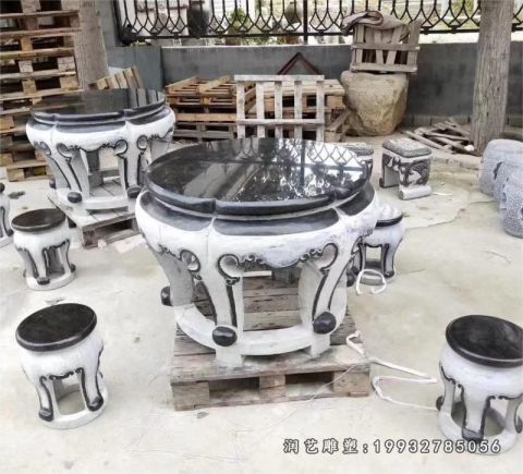 商业街景观桌凳石雕