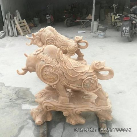 动物牛商场石雕