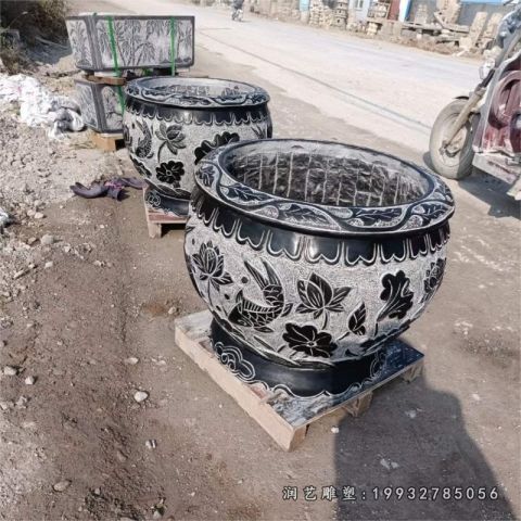 酒店景观鱼缸石雕