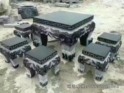 企业景观桌凳石雕