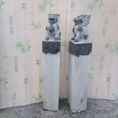 庭院拴马桩景观石雕