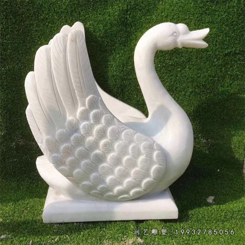 公园动物天鹅石雕