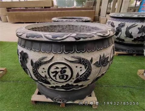 企业景观鱼缸石雕