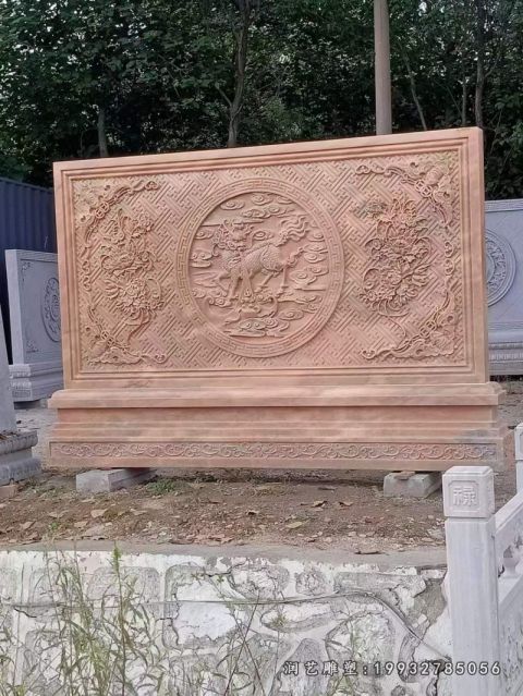 步行街影壁景观石雕