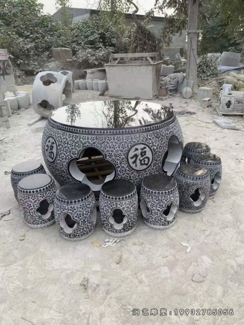 花园景观桌凳石雕