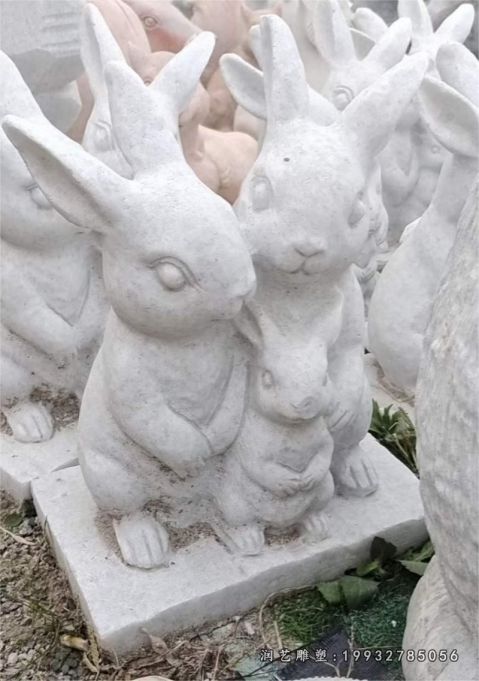 庭院动物兔子石雕