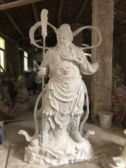 古代人物小区石雕