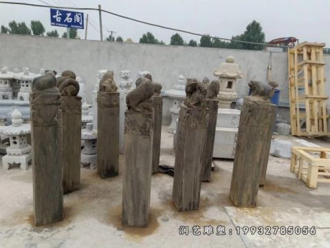 商场拴马桩景观石雕