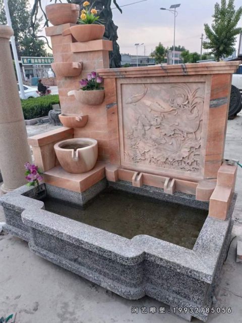 公司景观流水盆石雕