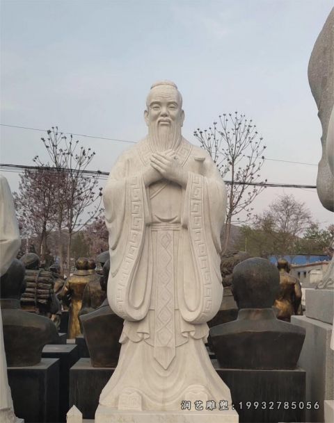 小区人物孔子石雕