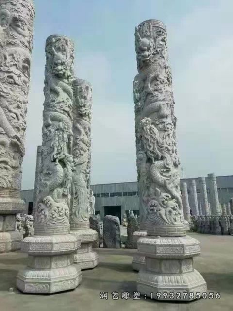 景观龙柱花园石雕