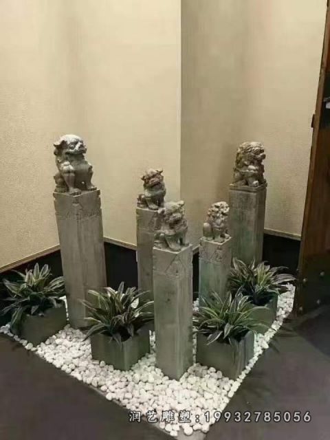 拴马桩景观酒店石雕
