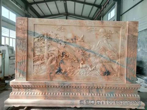 影壁景观草坪石雕