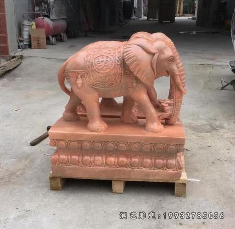 大象动物小区石雕